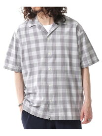 【SALE／70%OFF】NANO universe :オープンカラーマルチチェックシャツ ナノユニバース トップス シャツ・ブラウス グレー ブルー グリーン