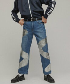 M TO R [PANTS]【M STANDARD DENIM】LOW STREIGHT FOIL PAINT アダムエロペ パンツ ジーンズ・デニムパンツ ブルー【送料無料】