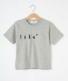 Dessin 【リンクコーデ】ピープル刺繍Tシャツ デッサン トップス カットソー・Tシャツ ホワイト グレー ブラック