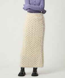 【SALE／40%OFF】EMMEL REFINES ＜EMMEL REFINES＞EM フラッフィー アイレット ニットスカート ユナイテッドアローズ アウトレット スカート その他のスカート ホワイト ブラック【送料無料】