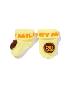 A BATHING APE BABY MILO BABY SOCKS ア ベイシング エイプ マタニティウェア・ベビー用品 ベビーソックス ピンク イエロー