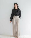 セミシアーウール混2WAYタイブラウス