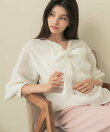 セミシアーウール混2WAYタイブラウス