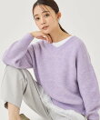 【ヘアリー/上品】スパンコールヤーンふんわりニット