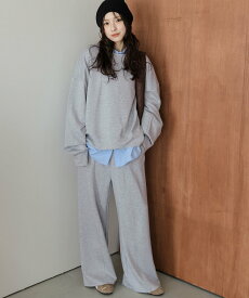 La-gemme ルーズスウェットセットアップ ラジュール トップス アンサンブル グレー ベージュ ブラック【送料無料】