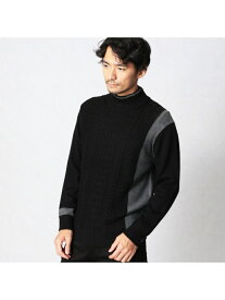 【SALE／40%OFF】COMME CA MEN カラーパネル ハイネックセーター コムサメン ニット ニットその他 ブラック ネイビー ブラウン【送料無料】