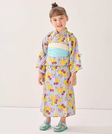 【SALE／30%OFF】any FAM KIDS 3WAY ロング丈 浴衣 セット エニィファム 着物・浴衣・和装小物 着物 パープル【送料無料】