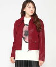クロップド丈 フェイクレザー ジャケット