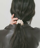 SMELLY ボールレイヤードヘアポニー スメリー ヘアアクセサリー ヘアゴム シルバー ブラック レッド