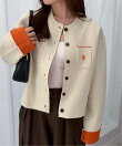 RANAN/solleim別注<U.S.POLO ASSN.> Wフェイスバイカラーカーディガン