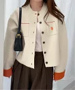 RANAN/solleim別注<U.S.POLO ASSN.> Wフェイスバイカラーカーディガン