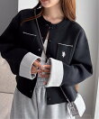 RANAN/solleim別注<U.S.POLO ASSN.> Wフェイスバイカラーカーディガン