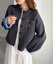RANAN/solleim別注<U.S.POLO ASSN.> Wフェイスバイカラーカーディガン