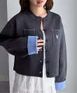 RANAN/solleim別注<U.S.POLO ASSN.> Wフェイスバイカラーカーディガン