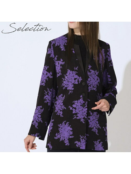 Liliane Burty Selection トルコ製ジャカードプリント重ね襟ジャケット Rakuten Fashion 楽天ファッション 旧楽天ブランドアベニュー 8023