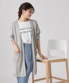 【SALE／32%OFF】SHOO・LA・RUE 【2点セット/UVケア】大人の時短コーデに 半袖ロゴT+ロングカーディガン シューラルー トップス アンサンブル グレー グリーン ベージュ ブルー