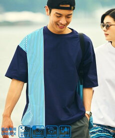 【SALE／30%OFF】FREAK'S STORE ローソン×FREAK'S STORE リラックスフィット ラッシュガード クルーネックTシャツ 24SS フリークスストア トップス カットソー・Tシャツ ホワイト ブラック ネイビー ベージュ