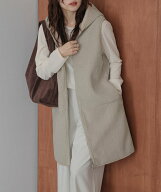 【SALE／37%OFF】La-gemme リバーシブル フーディージレ ラジュール トップス ベスト・ジレ ベージュ ブ…