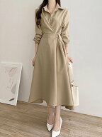 【SALE／40%OFF】Doux Belle ベルト付きフレアワンピース レディース ワンピース ドゥー・ベル ワンピー…