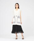 【La maglia estate】 メッシュニットロングジレ