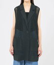 【La maglia estate】 メッシュニットロングジレ