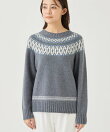 【カシミヤ混/ふんわり】煌めきジャカード柄ニット