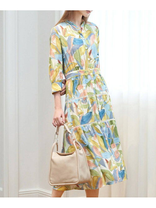 Anayi ペイズリーフプリントフレアシャツワンピース Rakuten Fashion 楽天ファッション 旧楽天ブランドアベニュー As6024