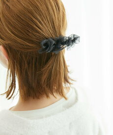 【SALE／30%OFF】ROPE' PICNIC PASSAGE オーガンジーリボンバレッタ ロペピクニック ヘアアクセサリー バレッタ・ヘアクリップ・ヘアピン ブラック グレー ベージュ