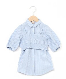 【SALE／30%OFF】petit main 【リンク】ビスチェセットワンピース ナルミヤオンライン ワンピース・ドレス シャツワンピース ピンク ブルー