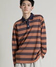 【aimoha neo】Retro Stripe Long Sleeve Polo