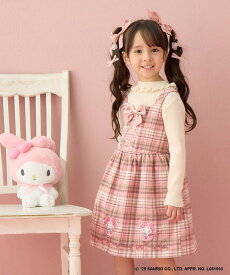 ANY KIDS 【マイメロディ&クロミ×ANY KIDS】チェック ジャンパースカート エニィ ワンピース・ドレス ジャンパースカート グレー ピンク【送料無料】