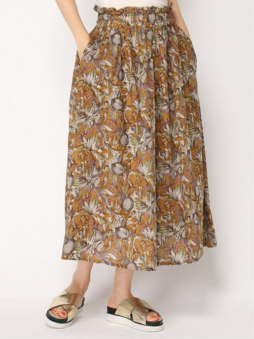 Caliner トロピカルフラワープリント ギャザースカート Rakuten Fashion 楽天ファッション 旧楽天ブランドアベニュー Bg25