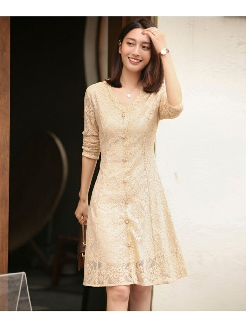 Saison De Papillon 総レースフレアワンピース Rakuten Fashion 楽天ファッション 旧楽天ブランドアベニュー Bj9025