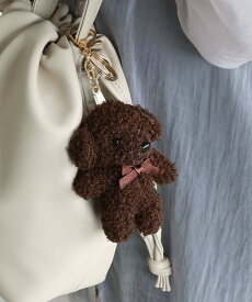 colleca la トイプードル もこもこマスコットチャーム/キーホルダー コレカラ ファッション雑貨 チャーム・キーチェーン ベージュ ブラウン