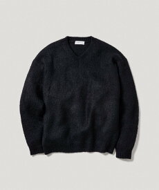 ADAM ET ROPE' HOMME モヘアミックス オーバーサイズ Vネックニット アダムエロペ トップス ニット ブラウン ブラック レッド【送料無料】