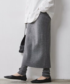 CHIC STYLE レギンス付ニットタイトスカート＜大きいサイズ有＞シックスタイル シックスタイル スカート ロング・マキシスカート グレー【送料無料】
