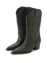 【SALE／50%OFF】Mila Owen ウエスタンショートブーツ ミラオーウェン シューズ・靴 ブーツ ブラック ベージュ【送料…