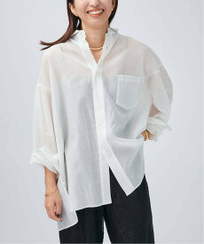 VERMEIL par iena 《予約》TICCA ティッカ コットンシルクスクエアビッグシャツ uni 0261401113 ヴェルメイユ パー イエナ トップス シャツ・ブラウス ホワイト グレー【送料無料】