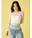 【LILY BROWN Lingerie】シアーファンデノンワイヤー/オフショルダートップス