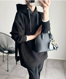 【SALE／40%OFF】Emma Taylor 【フードの立ち上がり◎】サイドジップダンボールニットフーディー スタイルドア トップス パーカー・フーディー グレー シルバー ブラウン ベージュ ブラック【送料無料】