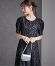 花柄レースフレアーシルエットドレス