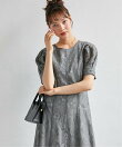 花柄レースフレアーシルエットドレス