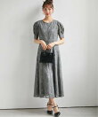 花柄レースフレアーシルエットドレス