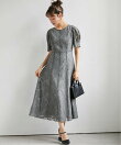 花柄レースフレアーシルエットドレス