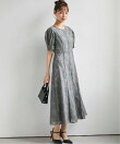 花柄レースフレアーシルエットドレス