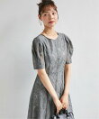 花柄レースフレアーシルエットドレス