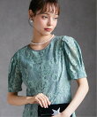 花柄レースフレアーシルエットドレス
