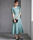 花柄レースフレアーシルエットドレス