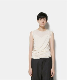 UNDECORATED SHEER CO DRAPE TOP アンデコレイテッド トップス カットソー・Tシャツ ホワイト【送料無料】