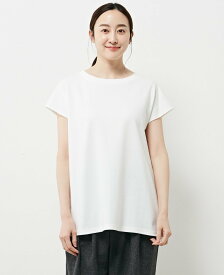 MELROSE CLAIRE 【程よい厚みで安心感のあるコットンスムース♪ニットなどのインナーに最適】 メルローズクレール トップス カットソー・Tシャツ ホワイト グレー ブラック【送料無料】